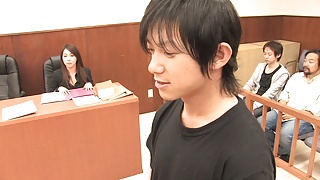 Asian milf is fucked in the courtroom